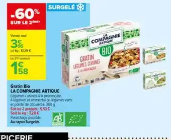 Carrefour Contact Gratin bio la compagnie artique offre