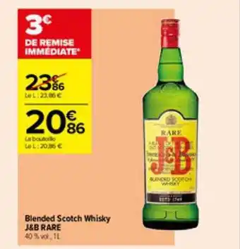 Carrefour Contact Blended scotch whisky j&b rare offre