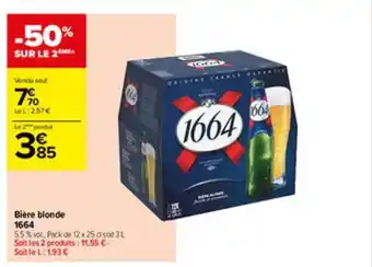Carrefour Contact Bière blonde 1664 offre