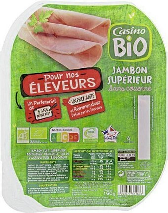 Casino Supermarchés Jambon supérieur découenné dégraissé offre