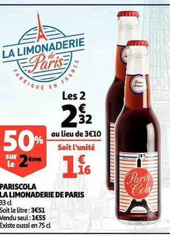 Auchan Pariscola la limonaderie de paris offre