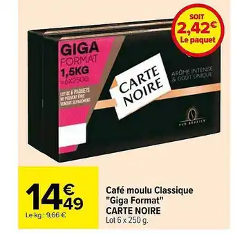 Carrefour Café moulu classique offre