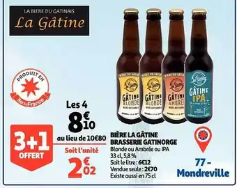 Auchan Bière la gâtine brasserie gatinorge offre