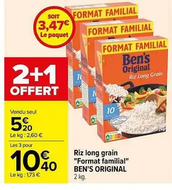 Carrefour Riz long grain offre