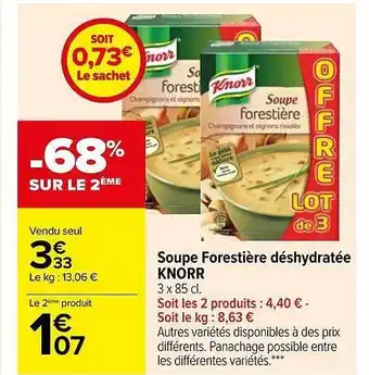 Soupe forestière déshydratée knorr