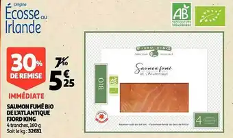 Auchan Saumon fumé bio de l'atlantique fjord king offre