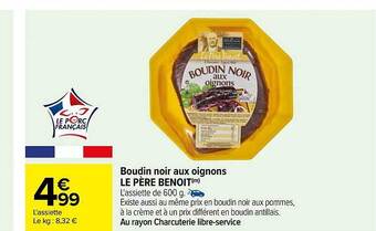 Boudin noir aux oignons le pĂšre benoit