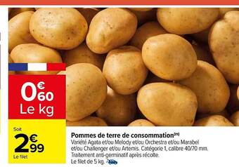 Carrefour Pommes de terre de consommation offre