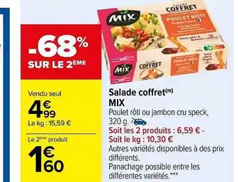Carrefour Salade coffret mix offre