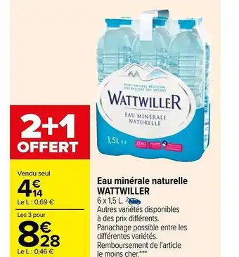Carrefour Eau minérale naturelle wattwiller offre