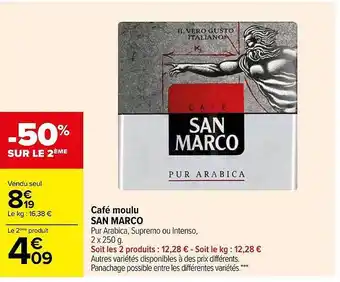Carrefour Café moulu san marco offre