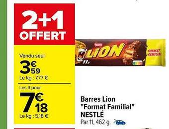Carrefour Barres lion offre