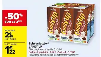 Carrefour Boisson lactée candy'up offre