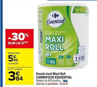 Carrefour Market Essuie-tout maxi roll carrefour essential offre
