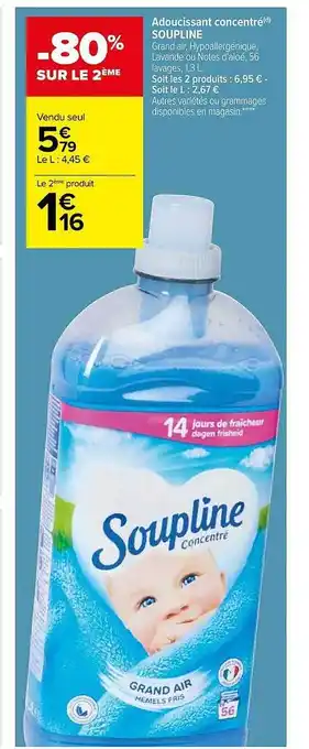 Carrefour Adoucissant concentré soupline offre