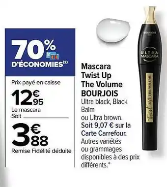 Carrefour Mascara twist up the volume bourjois offre