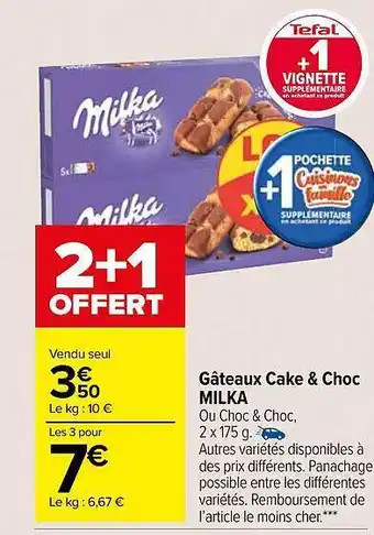 Carrefour Market Gâteaux cake & choc milka offre
