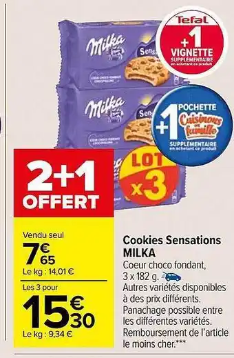 Carrefour Market Cookies sensations milka offre