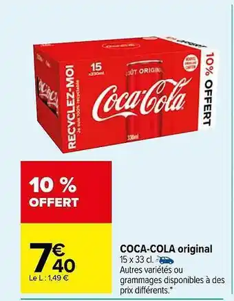 Carrefour Market Coca-cola original offre