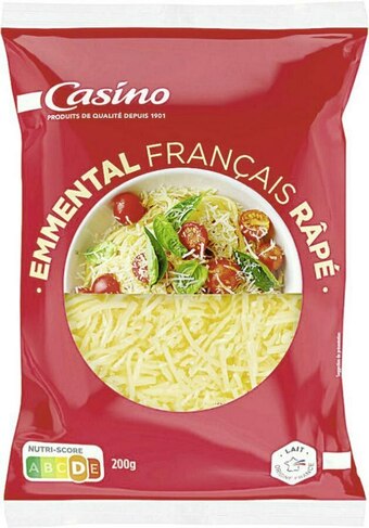 Casino Supermarchés Emmental français râpé 29% MG offre