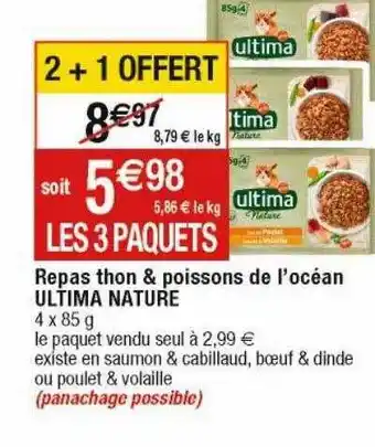 Cora x Carrefour Repas thon & poissons de l'océan ultima nature offre