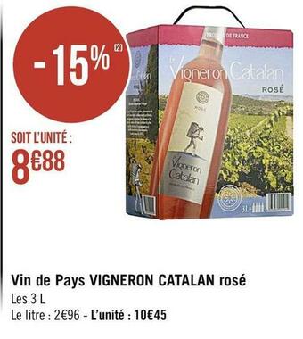 Casino Supermarchés Vin de Pays rosé offre