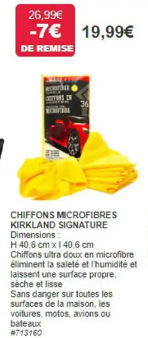 Costco Chiffons microfibres kirkland signature offre