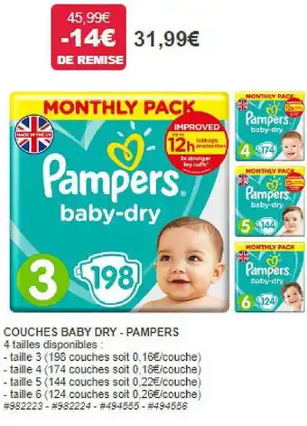 Couches baby - pamper
