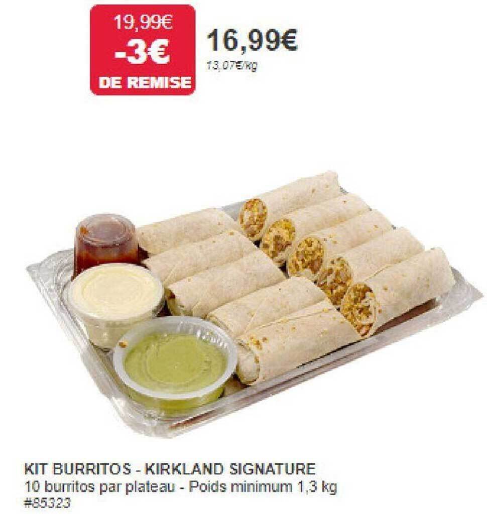 Promo Kit burritos kirkland signature chez Costco