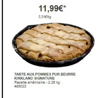 Costco Tarte aux pommes pur beurre kirkland signature offre