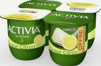 Géant Casino ACTIVIA saveur sans arome artificiel saveur citron offre