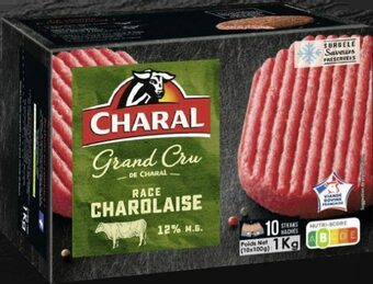 Steak haché Grand Cru de Charal Race Charolaise surgelé 12% M.G.