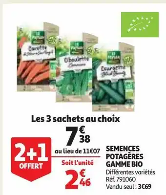 Auchan Semences potagères gamme bio offre