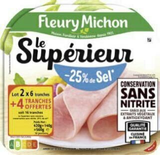 Géant Casino Jambon supérieur - 25% sel offre
