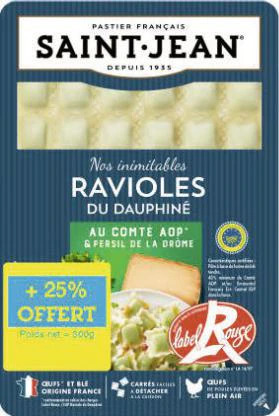Géant Casino Ravioles du Dauphiné au Comté AOP et Persil de la Drôme Label Rouge offre