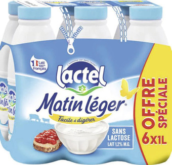 Géant Casino LACTEL matin léger 1.2% MG offre