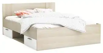 Conforama Lit Détroit + 4 tiroirs 140cm offre