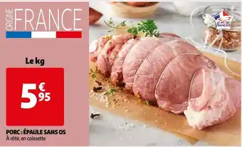 Auchan Supermarché Porc : épaule sans os offre