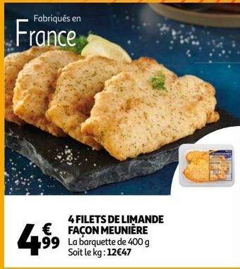 Auchan Supermarché 4 filets de limande façon meunière offre