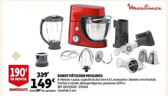 Auchan Robot pâtissier moulinex offre