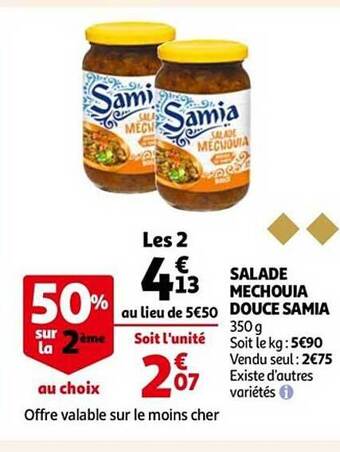 Auchan Salade mechouia douce samia offre
