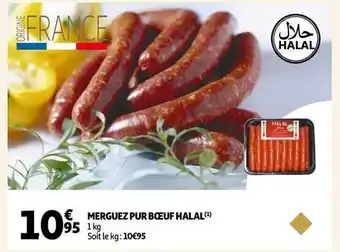 Auchan Merguez pur bœuf halal offre