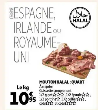 Auchan Mouton halal : quart offre