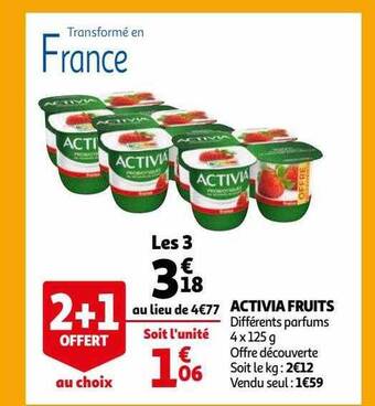 Auchan Activia fruits offre