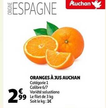 Auchan Oranges à jus auchan offre