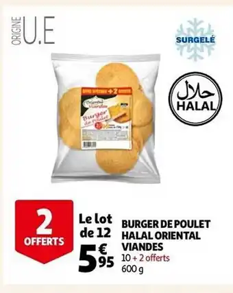 Burger de poulet halal oriental viandes