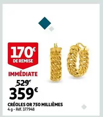 Créoles or 750 millièmes