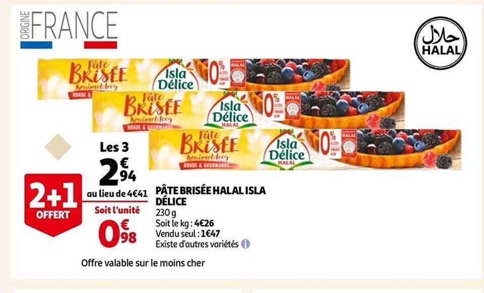 Promo Pâte brisée halal isla délice chez Auchan
