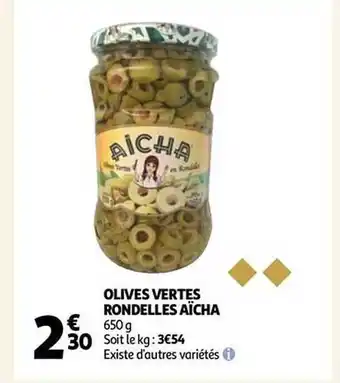 Auchan Olives vertes rondelles aïcha offre