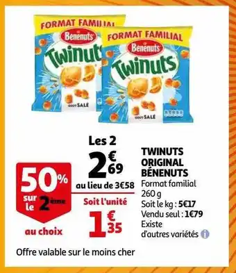 Auchan Twinuts original bénenuts offre